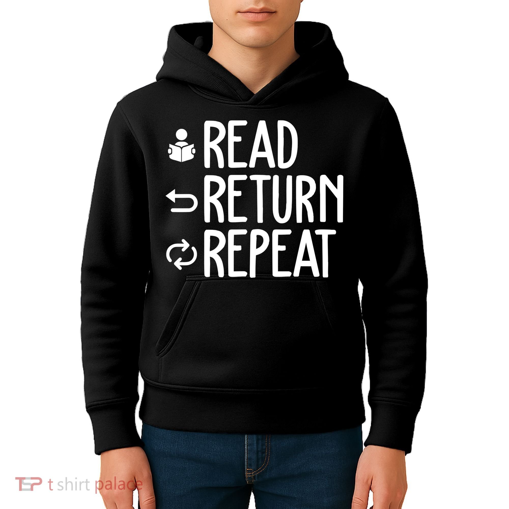 Read Retun Repeat A Funny Gift For Book Reading Lovers Librarian Bookworms Kids Hoodie
