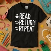 Read Retun Repeat A Funny Gift For Book Reading Lovers Librarian Bookworms Kids T-Shirt thumb 3
