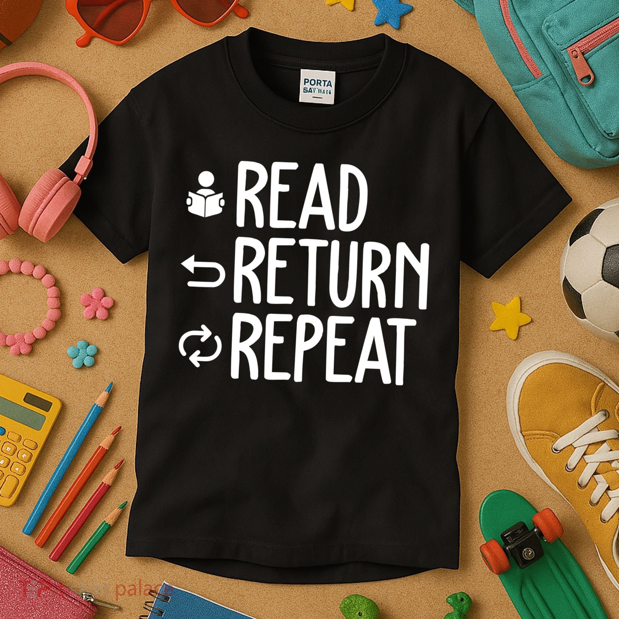 Read Retun Repeat A Funny Gift For Book Reading Lovers Librarian Bookworms Kids T-Shirt