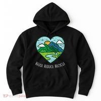 Reuse Reduce Recycle Earth Day Environmentalist Gift Hoodie thumb 0