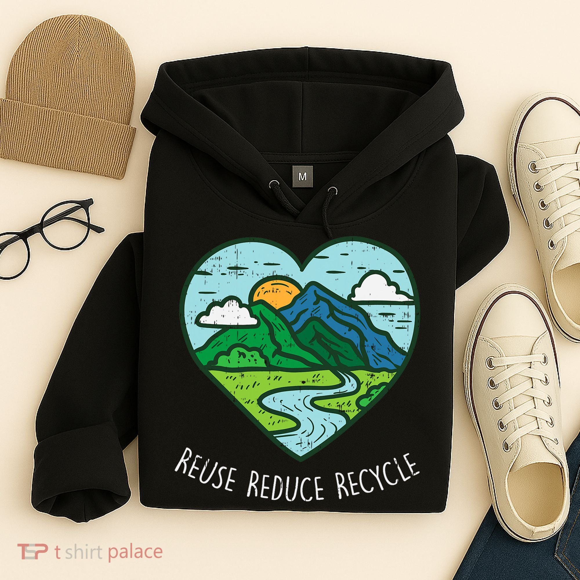 Reuse Reduce Recycle Earth Day Environmentalist Gift Hoodie
