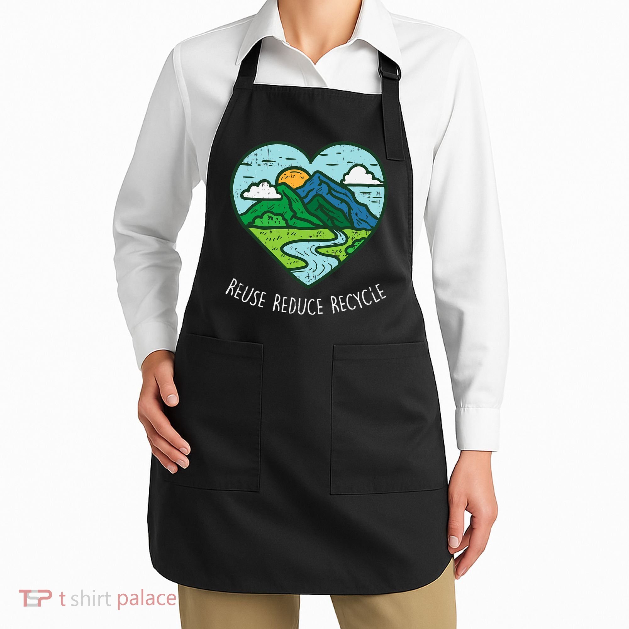 Reuse Reduce Recycle Earth Day Environmentalist Gift Apron