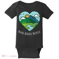 Reuse Reduce Recycle Earth Day Environmentalist Gift Baby Bodysuit thumb 0
