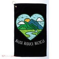 Reuse Reduce Recycle Earth Day Environmentalist Gift Golf Towel thumb 0