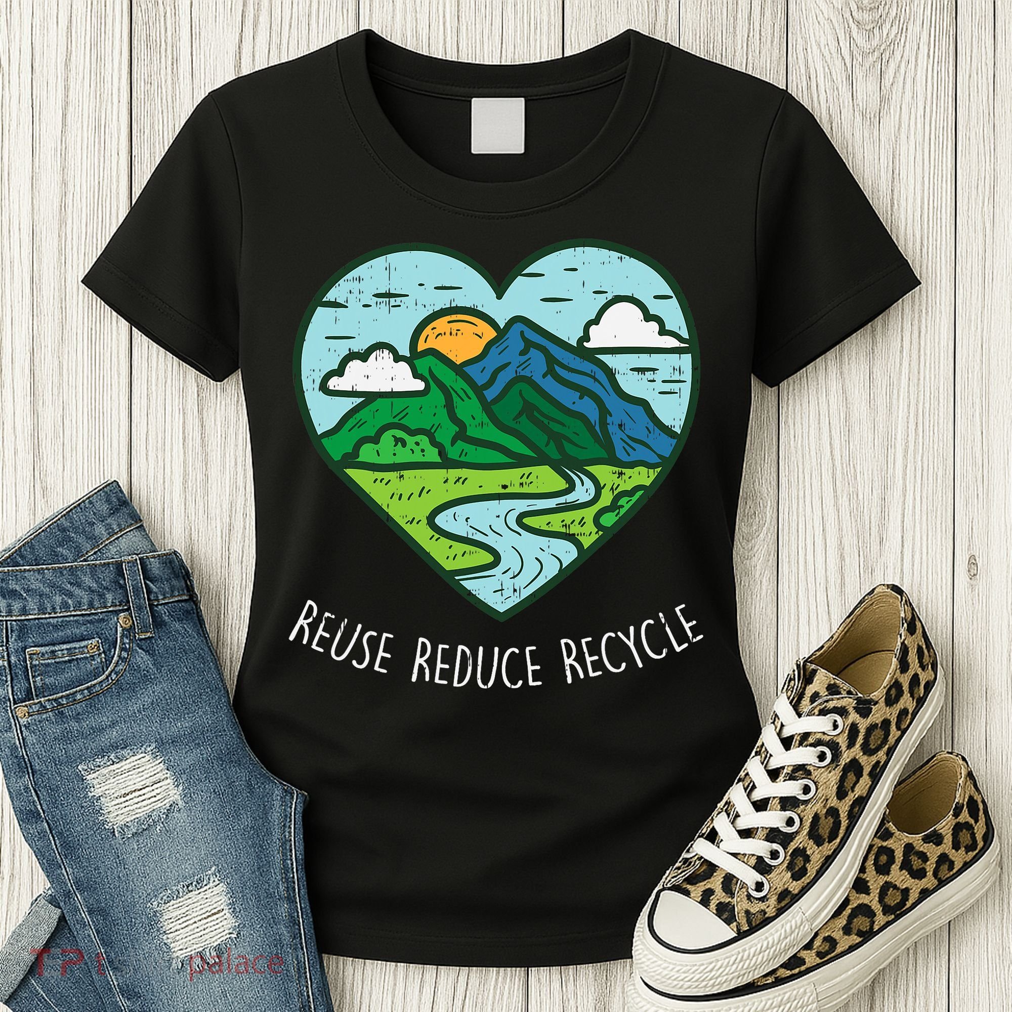 Reuse Reduce Recycle Earth Day Environmentalist Gift Women's T-Shirt