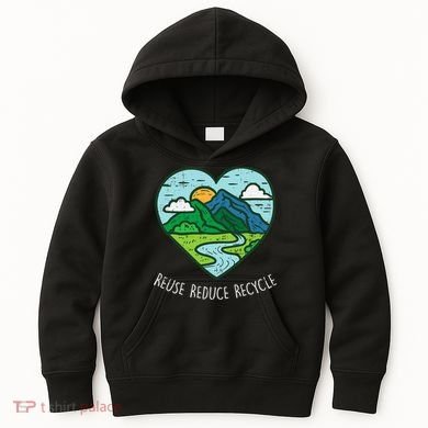 Reuse Reduce Recycle Earth Day Environmentalist Gift Kids Hoodie