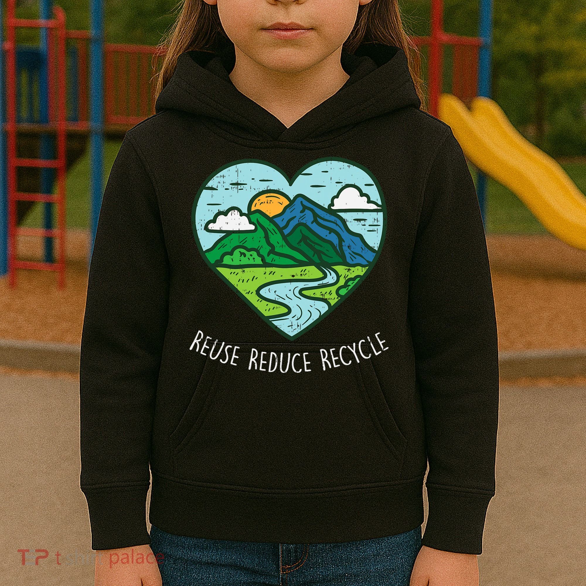 Reuse Reduce Recycle Earth Day Environmentalist Gift Kids Hoodie