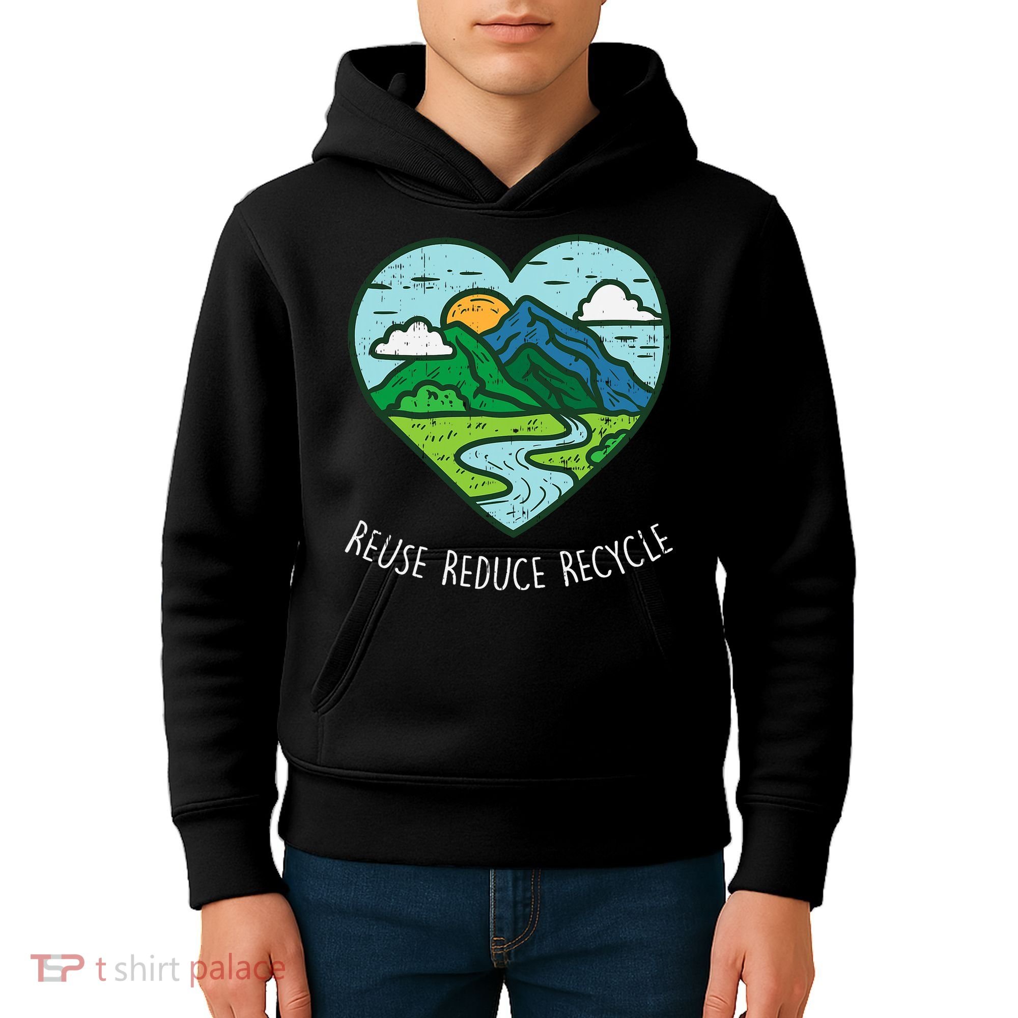 Reuse Reduce Recycle Earth Day Environmentalist Gift Kids Hoodie