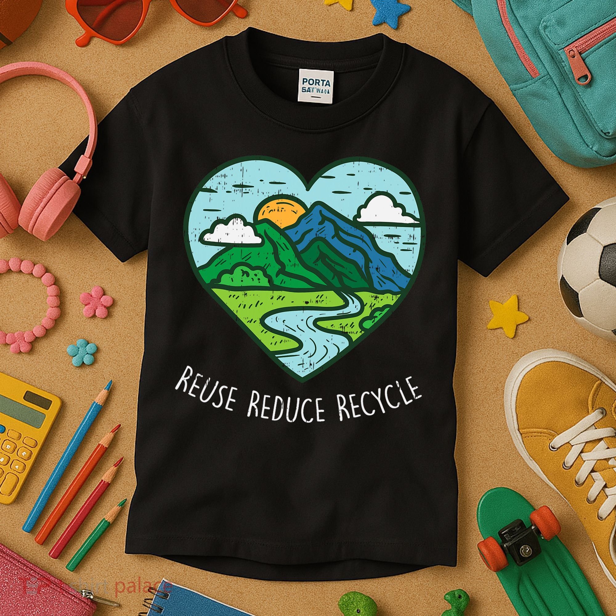 Reuse Reduce Recycle Earth Day Environmentalist Gift Kids T-Shirt