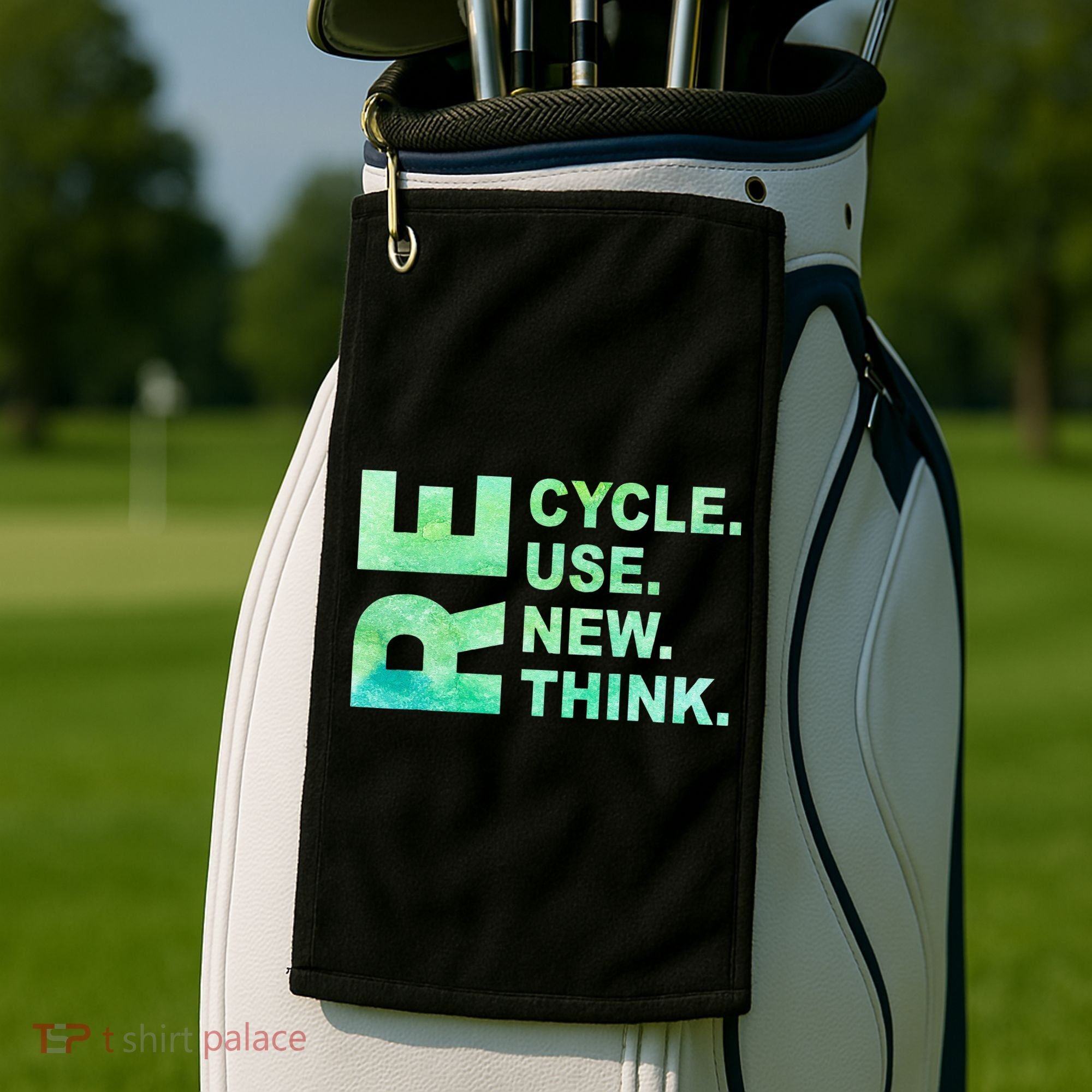 Recycle Reuse Renew Rethink Earth Day Environmental Activism 3 Golf Towel