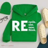 Recycle Reuse Renew Rethink Crisis Environmental Activism Hoodie thumb 4