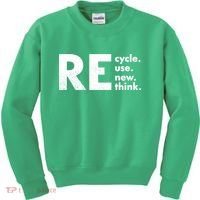 Recycle Reuse Renew Rethink Crisis Environmental Activism Kids Sweatshirt thumb 0