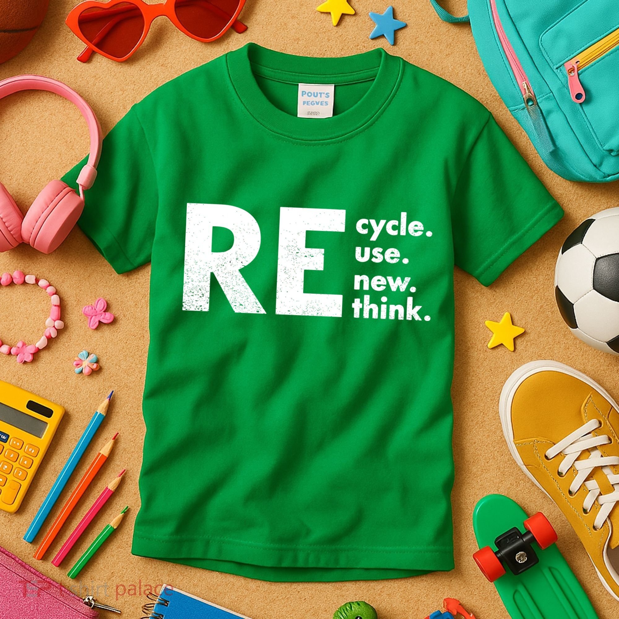 Recycle Reuse Renew Rethink Crisis Environmental Activism Kids T-Shirt
