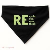 Recycle Reuse Renew Rethink Crisis Activism USA-Made Doggie Bandana thumb 0