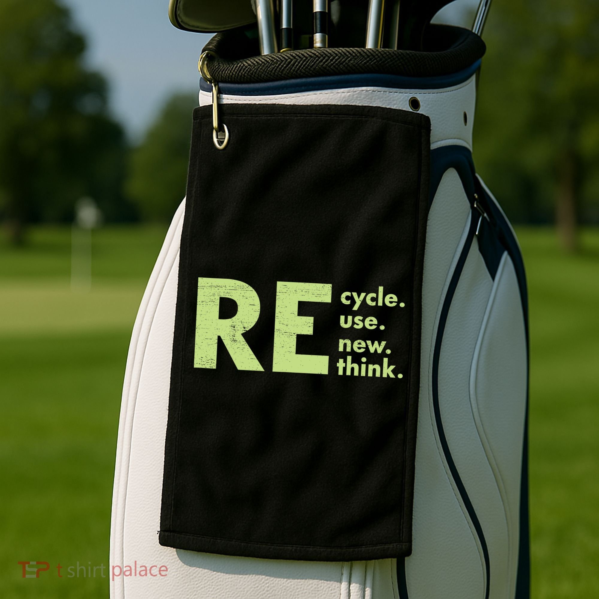 Recycle Reuse Renew Rethink Crisis Activism Golf Towel