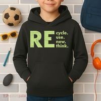 Recycle Reuse Renew Rethink Crisis Activism Kids Hoodie thumb 2