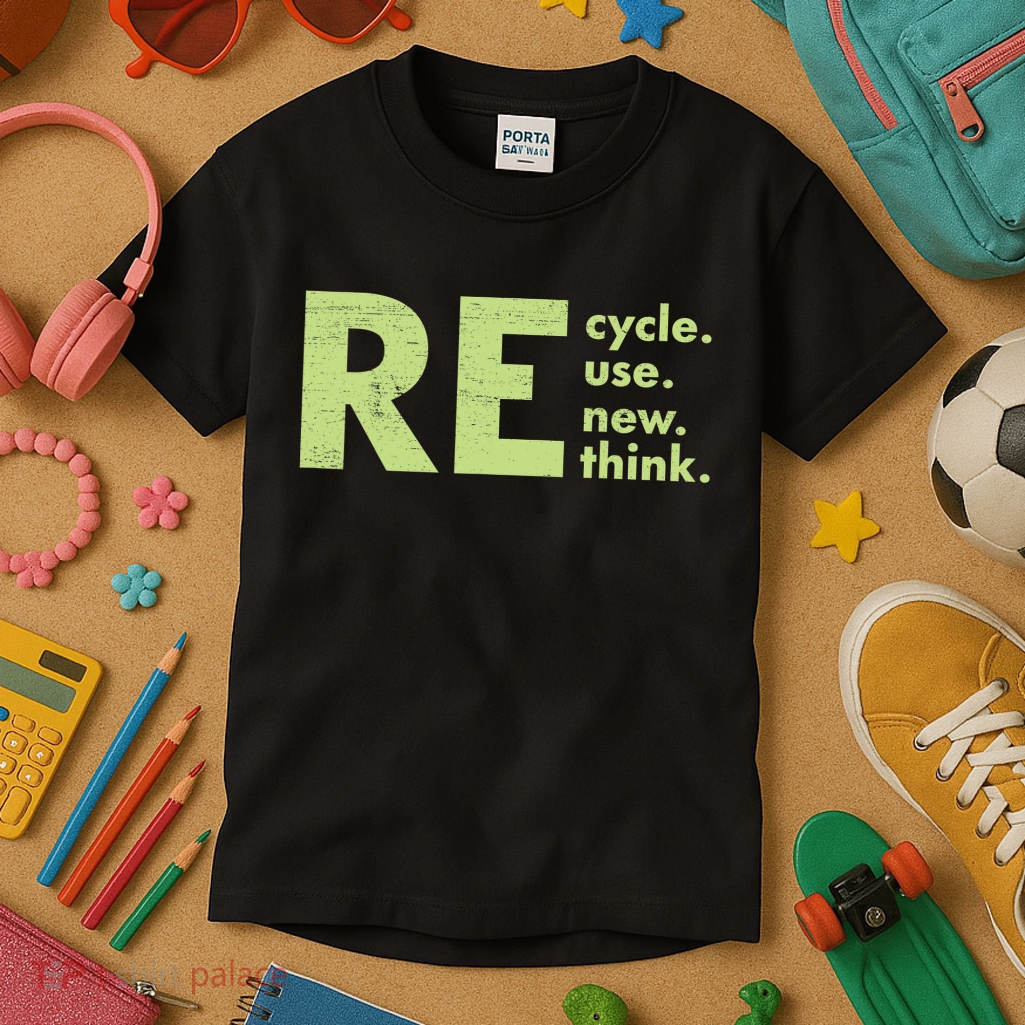 Recycle Reuse Renew Rethink Crisis Activism Kids T-Shirt