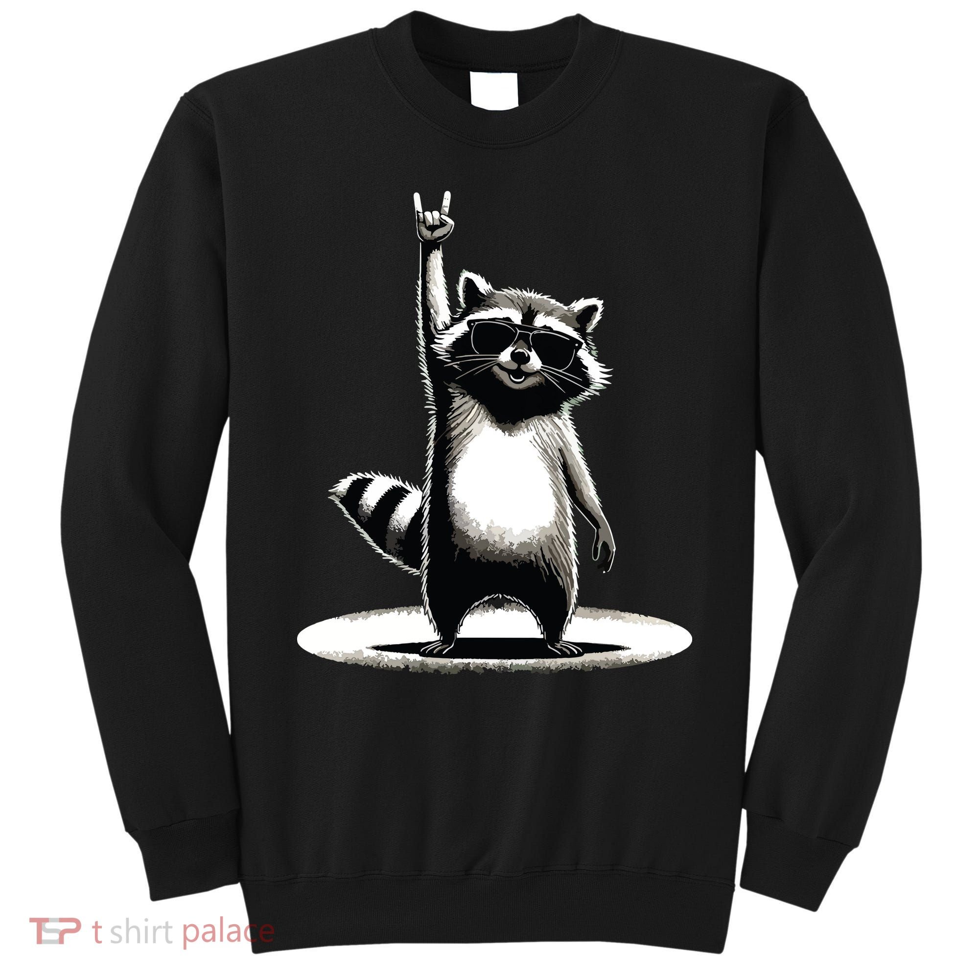 Retro Raccoon Rock Music Gift Funny Raccoon Sweatshirt