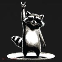 Retro Raccoon Rock Music Gift Funny Raccoon Mousepad thumb 1
