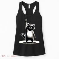 Retro Raccoon Rock Music Gift Funny Raccoon Women's Tank Top thumb 0