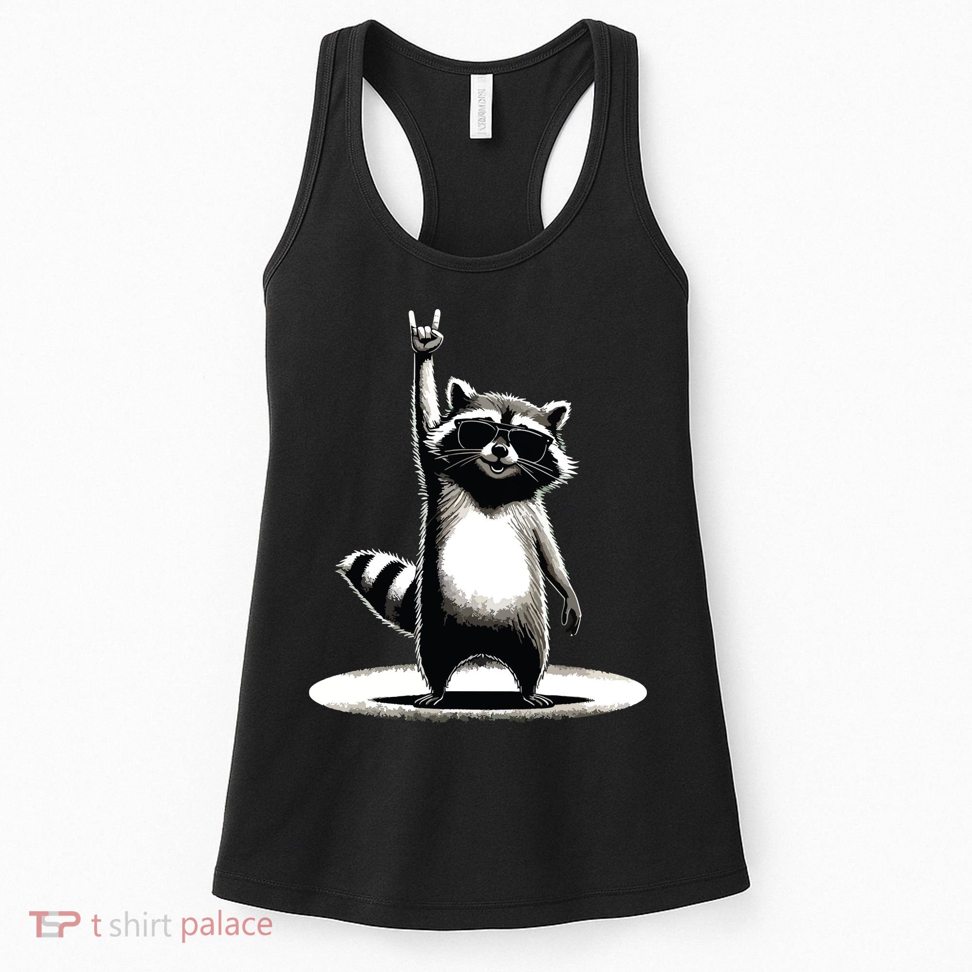 Retro Raccoon Rock Music Gift Funny Raccoon Women's Tank Top