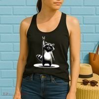 Retro Raccoon Rock Music Gift Funny Raccoon Women's Tank Top thumb 2