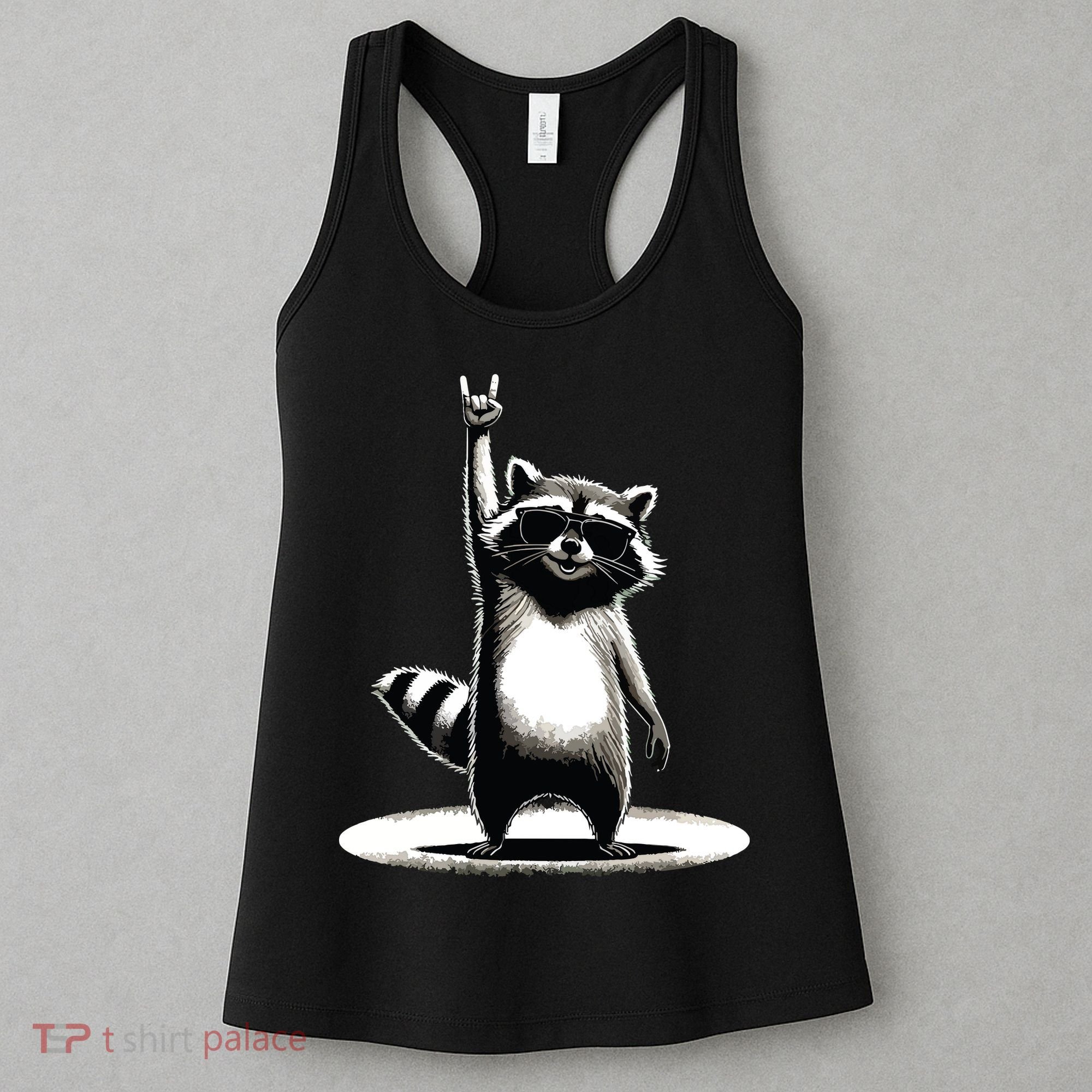 Retro Raccoon Rock Music Gift Funny Raccoon Women's Tank Top