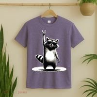 Retro Raccoon Rock Music Gift Funny Raccoon T-Shirt thumb 2