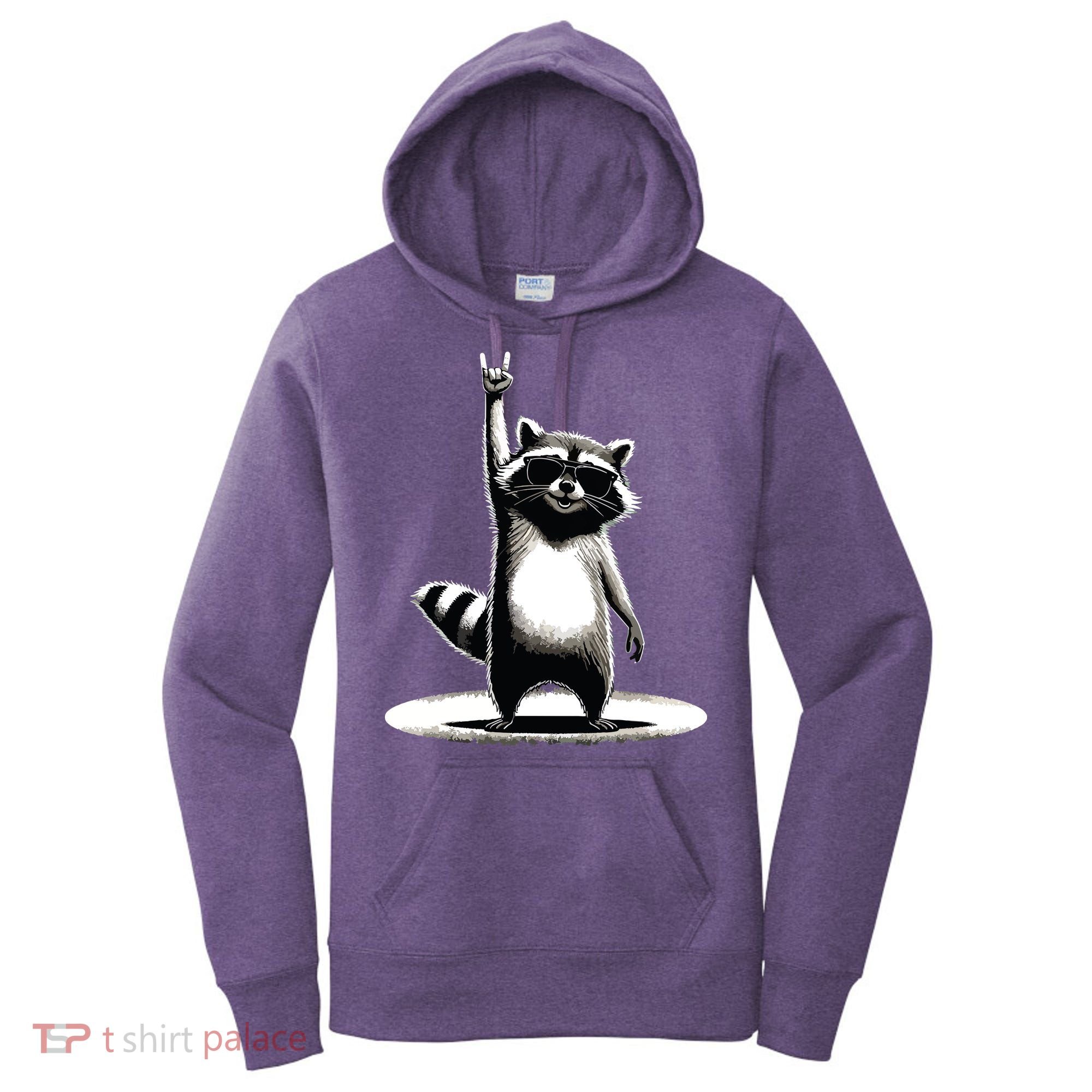 Retro Raccoon Rock Music Gift Funny Raccoon Women's Hoodie