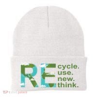 Recycle Reuse Renew Rethink Earth Day Beanie thumb 0