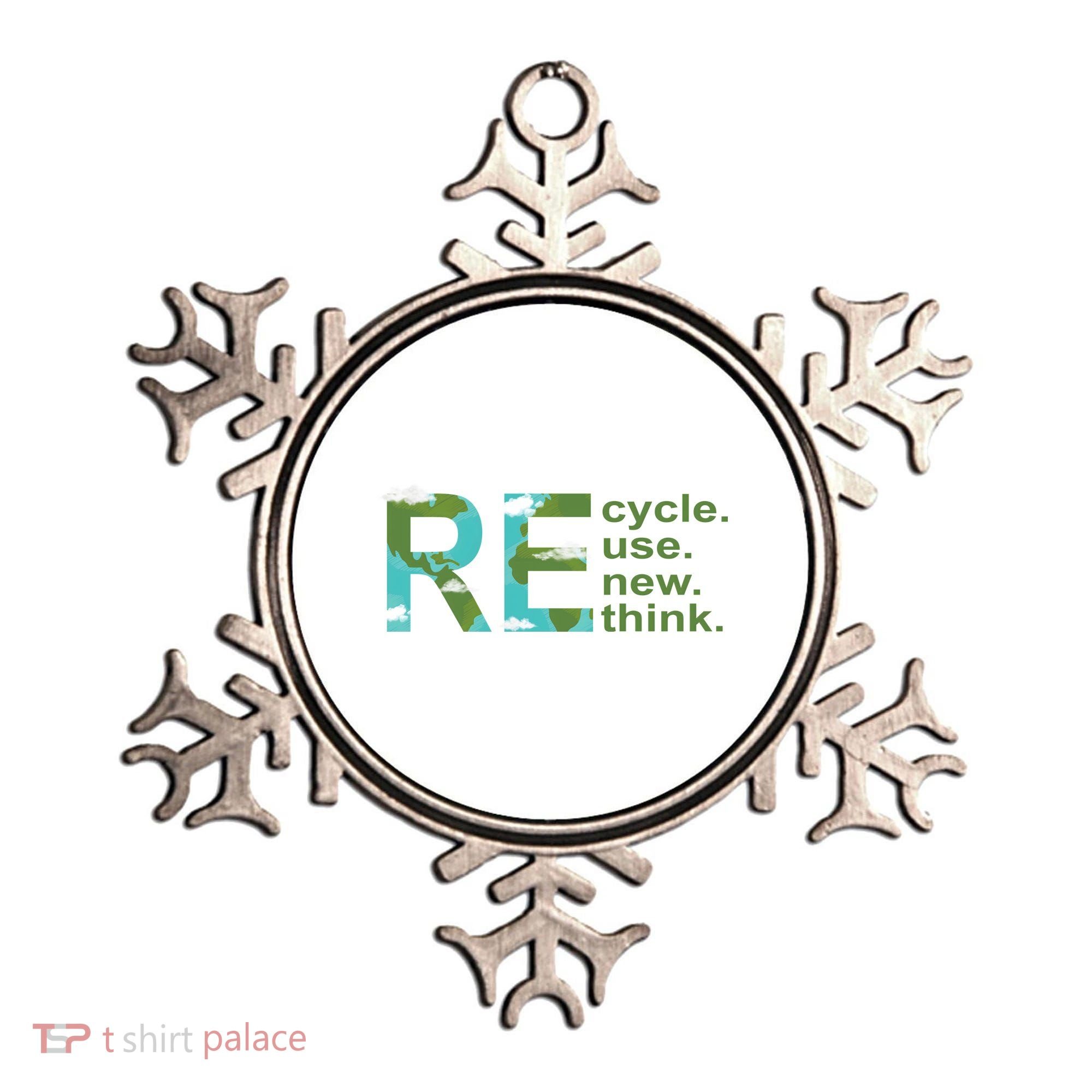 Recycle Reuse Renew Rethink Earth Day Ornament