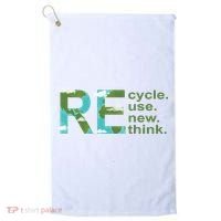 Recycle Reuse Renew Rethink Earth Day Golf Towel thumb 0
