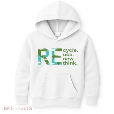 Recycle Reuse Renew Rethink Earth Day Kids Hoodie