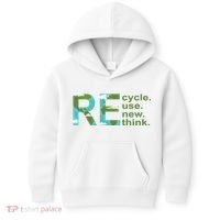 Recycle Reuse Renew Rethink Earth Day Kids Hoodie thumb 0