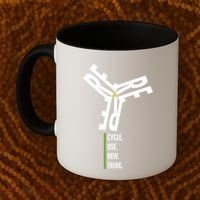 Recycle Reuse Renew Rethink Wind Turbine Wind Enerergy Gift Coffee Mug thumb 2