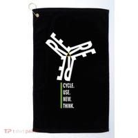 Recycle Reuse Renew Rethink Wind Turbine Wind Enerergy Gift Golf Towel thumb 0