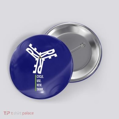 Recycle Reuse Renew Rethink Wind Turbine Wind Enerergy Gift Button