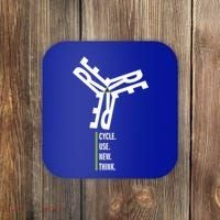Recycle Reuse Renew Rethink Wind Turbine Wind Enerergy Gift Coaster thumb 0