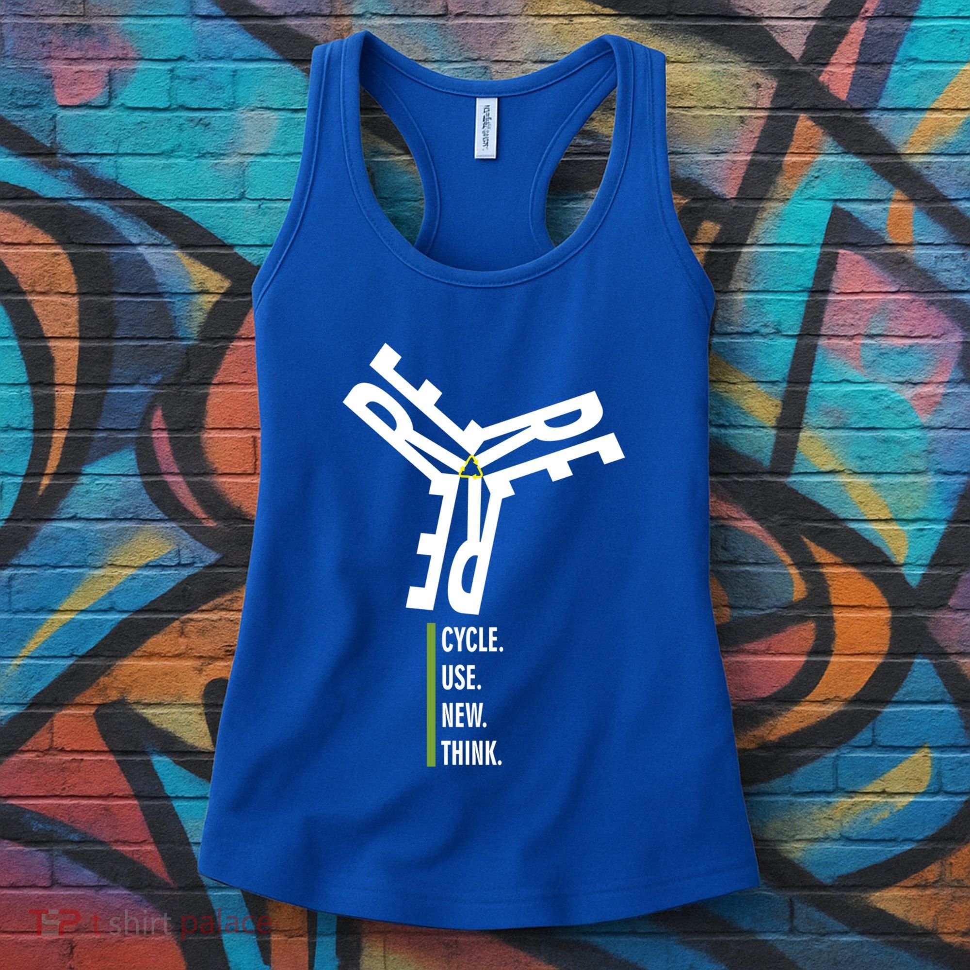 Recycle Reuse Renew Rethink Wind Turbine Wind Enerergy Gift Women's Tank Top