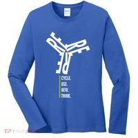 Recycle Reuse Renew Rethink Wind Turbine Wind Enerergy Gift Women's Long Sleeve Shirt thumb 0