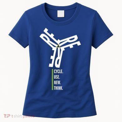Recycle Reuse Renew Rethink Wind Turbine Wind Enerergy Gift Women's T-Shirt
