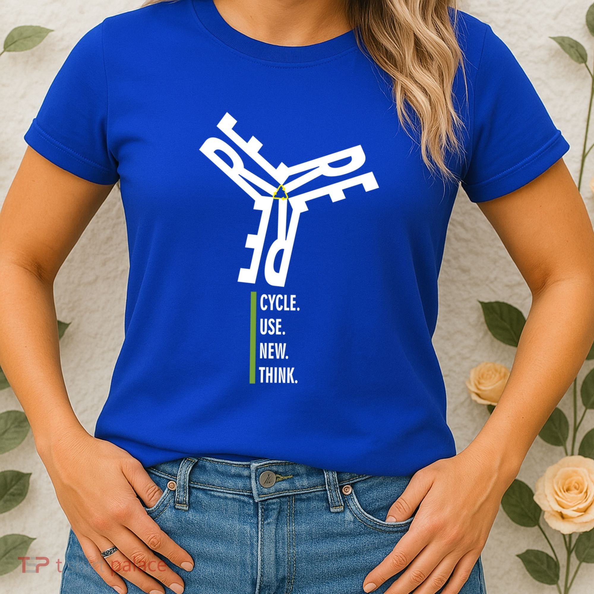 Recycle Reuse Renew Rethink Wind Turbine Wind Enerergy Gift Women's T-Shirt