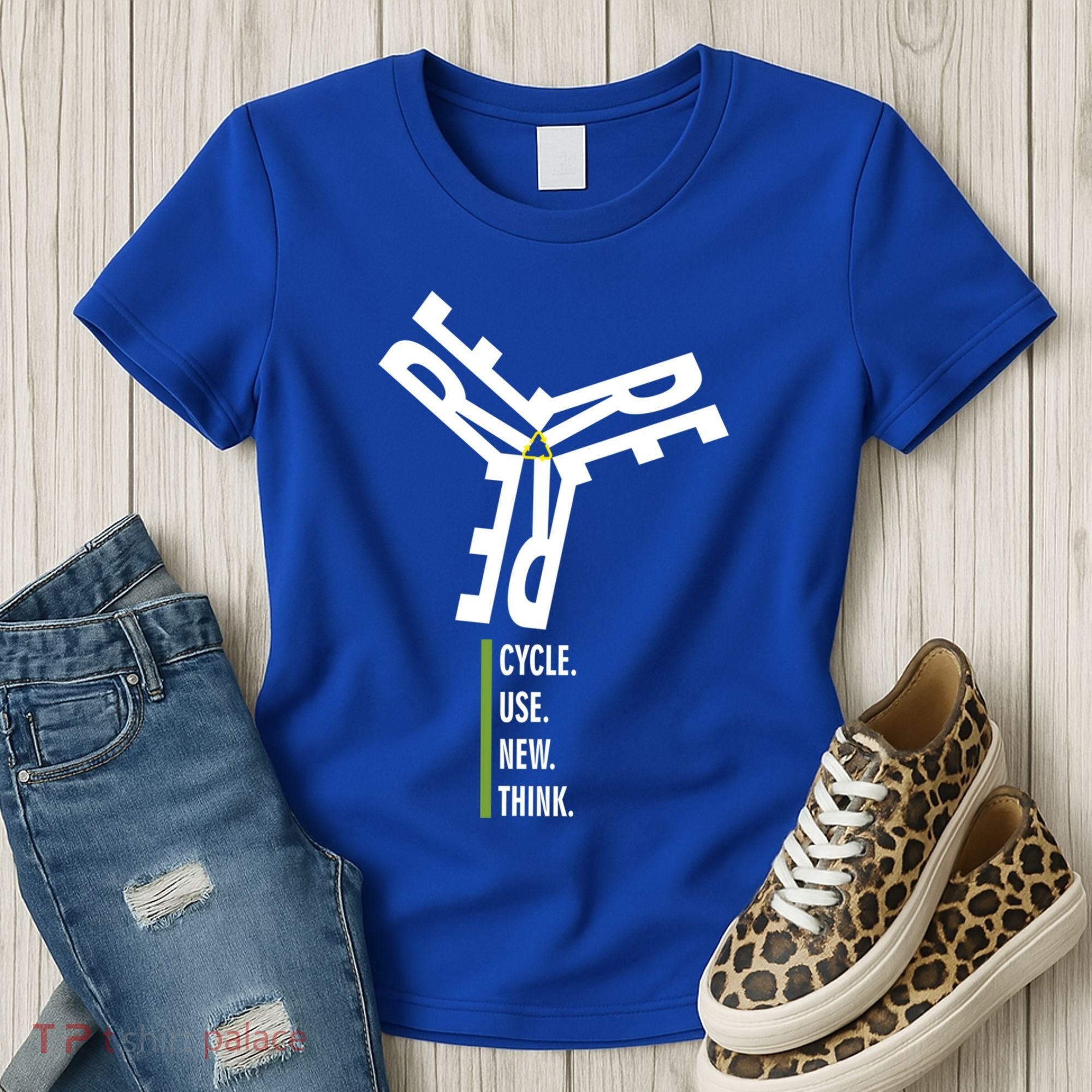 Recycle Reuse Renew Rethink Wind Turbine Wind Enerergy Gift Women's T-Shirt