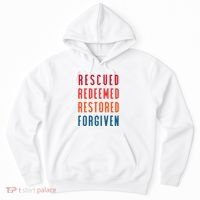Rescued, Redeemed, Restored, Forgiven Religious Christian Hoodie thumb 0