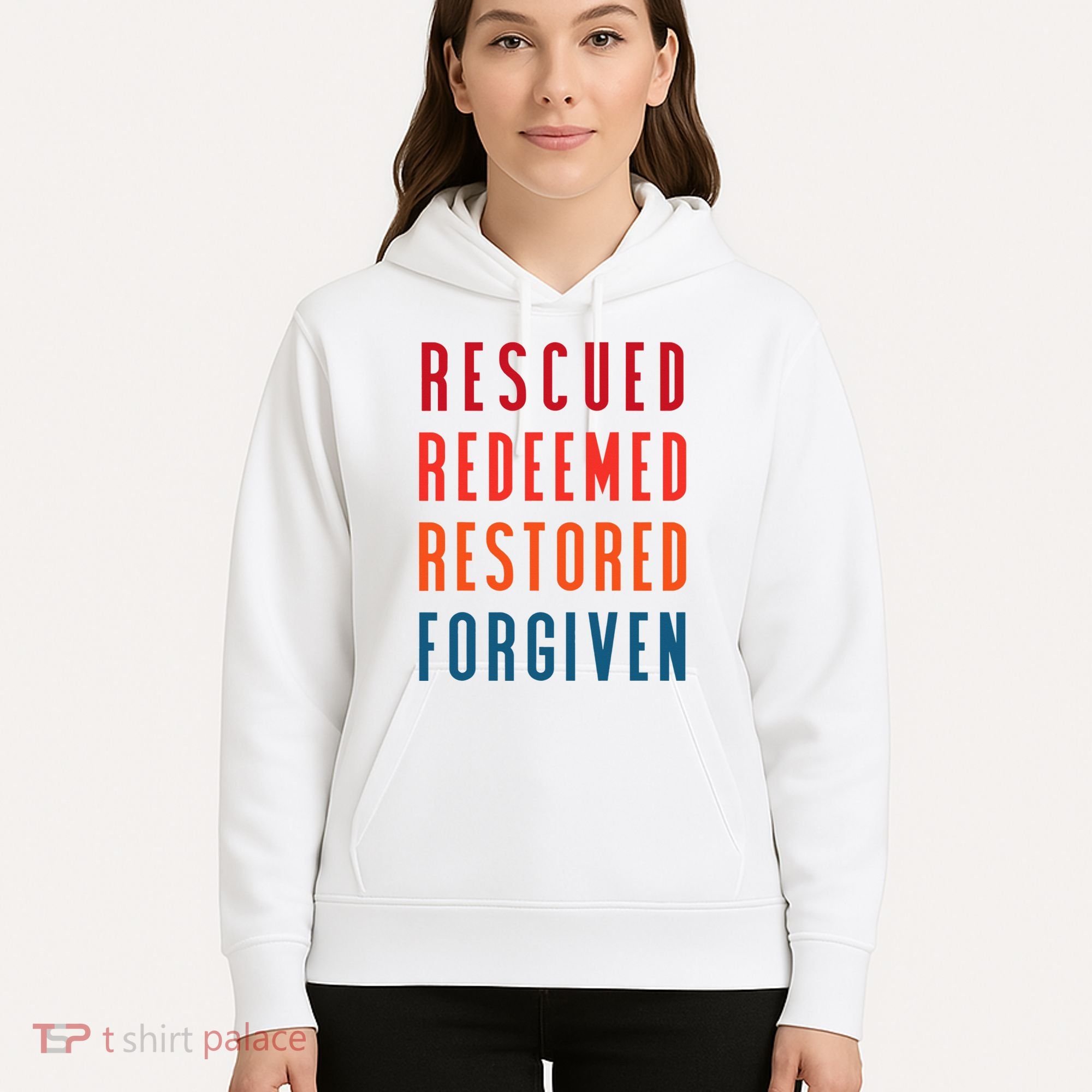 Rescued, Redeemed, Restored, Forgiven Religious Christian Hoodie