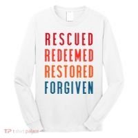 Rescued, Redeemed, Restored, Forgiven Religious Christian Long Sleeve Shirt thumb 0