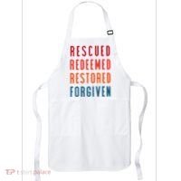 Rescued, Redeemed, Restored, Forgiven Religious Christian Apron thumb 0