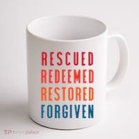 Rescued, Redeemed, Restored, Forgiven Religious Christian Coffee Mug thumb 1