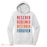 Rescued, Redeemed, Restored, Forgiven Religious Christian Women's Hoodie thumb 0