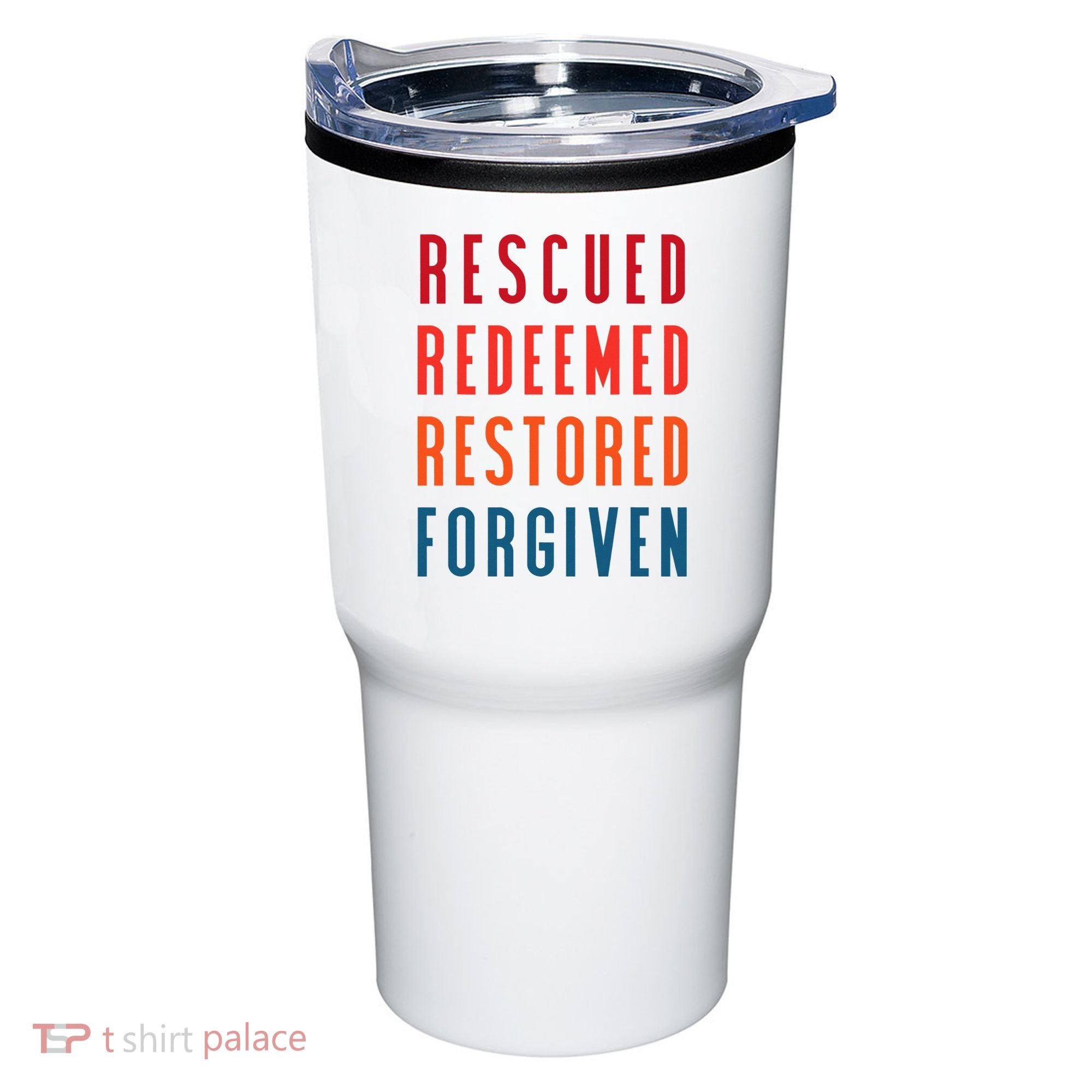 Rescued, Redeemed, Restored, Forgiven Religious Christian Tumbler